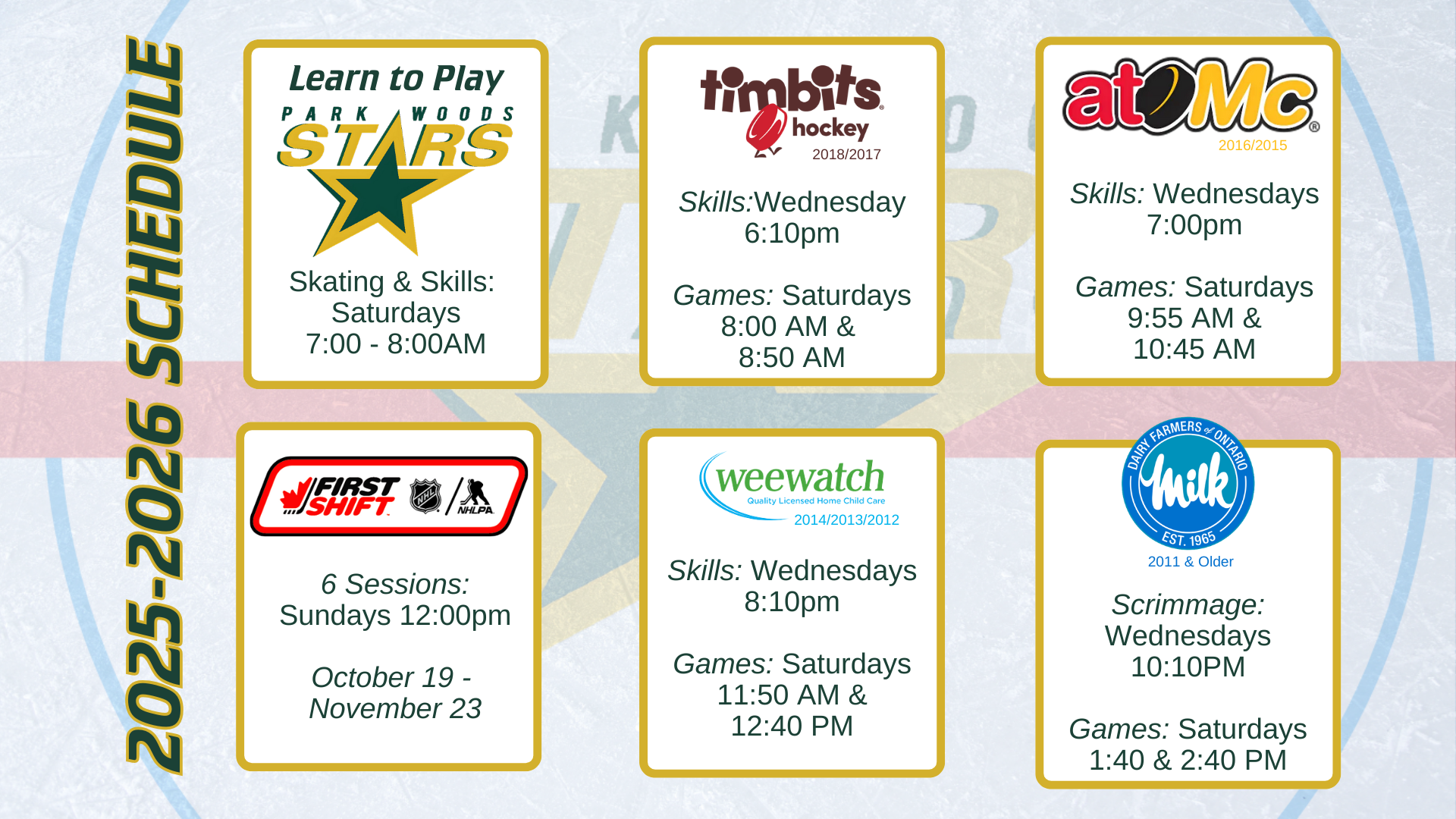 Parkwoods Schedule for Website